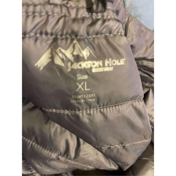 Jackson Hole Gray Outerwear Packable Puffer Jacket XL Full Zip - Picture 8 of 8